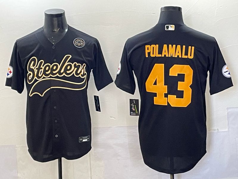 Men 2025 Pittsburgh Steelers #43 Polamalu black 3th generation Joint Name Nike Limited NFL Jersey style 008->pittsburgh steelers->NFL Jersey